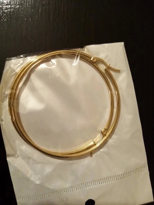 Créoles doré or fin 18k 6 cm