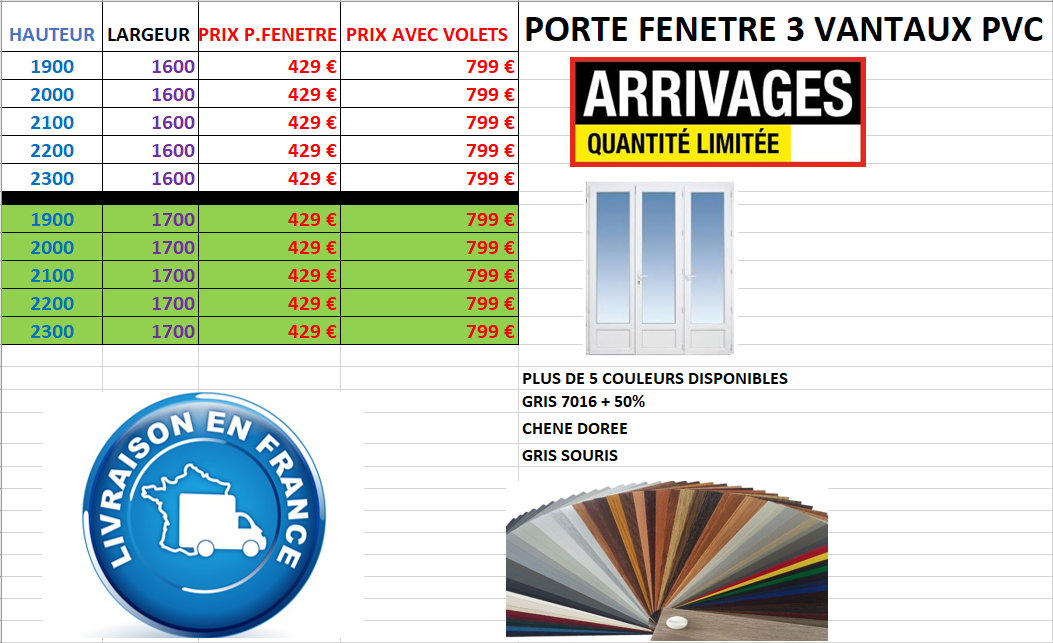 promo fenêtre en stock tel:0970180707
