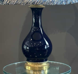 Lampe Bronze Porcelaine Bleu De Sevres Epoque XIXeme