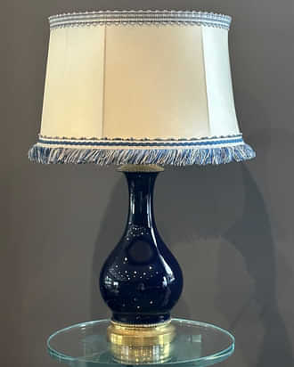 Lampe Bronze Porcelaine Bleu De Sevres Epoque XIXeme