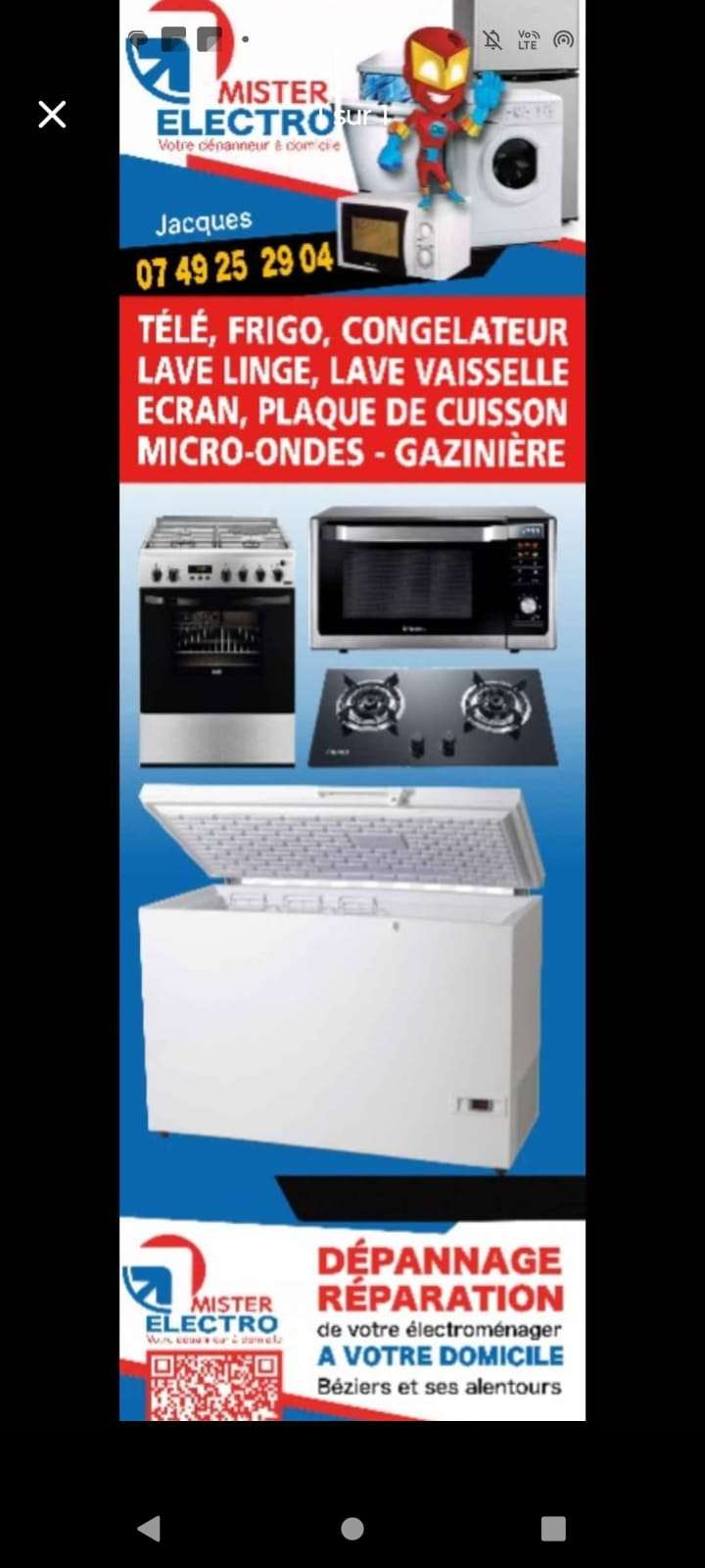 Vente et Réparation de tous électroménagers pour les pro et particuliers