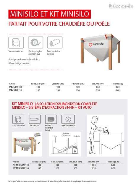 Kit mini silo 350 kg (vis sans fin, contrôleur, sonde de niveau inclus)
