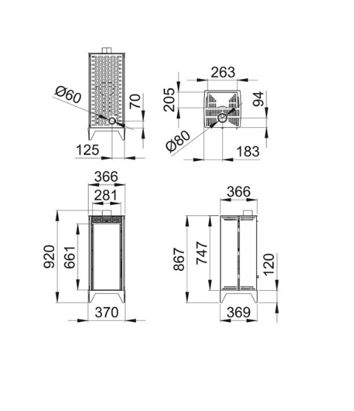 Poêle à granulés sans électricité Free 6 noir de Bronpi