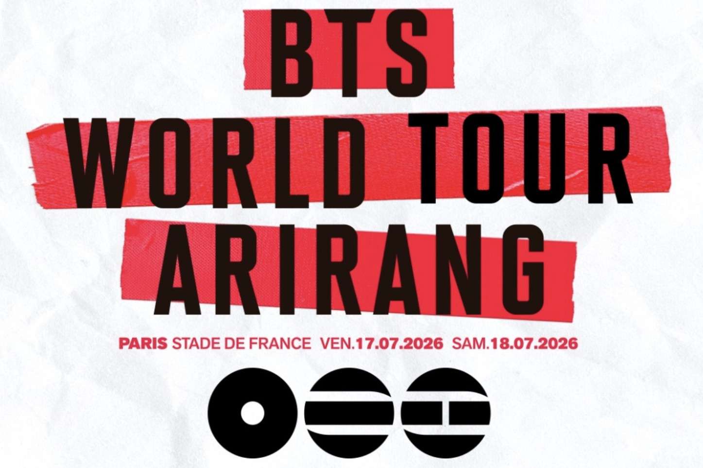 Places de concert BTS – Stade de France – 17 et 18/07/2026