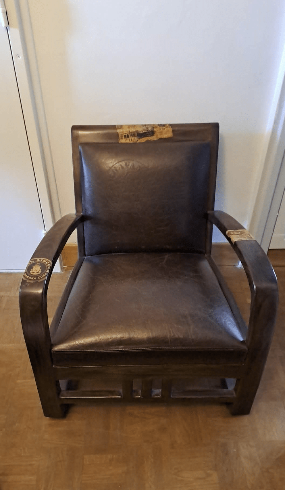 Fauteuil rétro en teck et cuir Cocktail Scandinave
