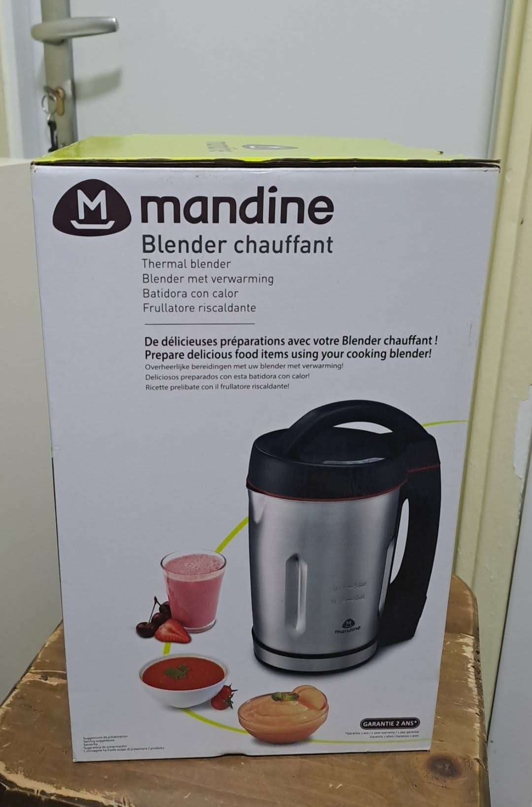 Blender Chauffant Mandine 1,6L (Avec boîte d’origine)