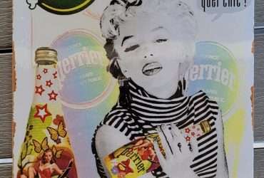 Plaque alu 30 cm x 20 cm de la boisson Perrier avec Marilyn Monroe